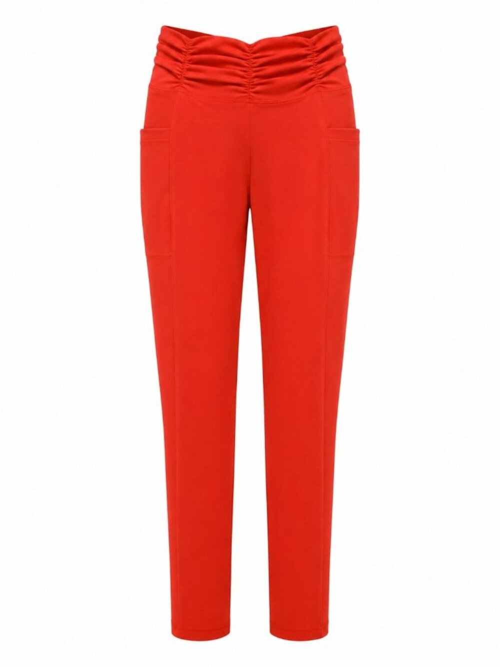 NWT Blogilates Ruched Waist Leggings Sz XL Red High Waisted Side Pockets